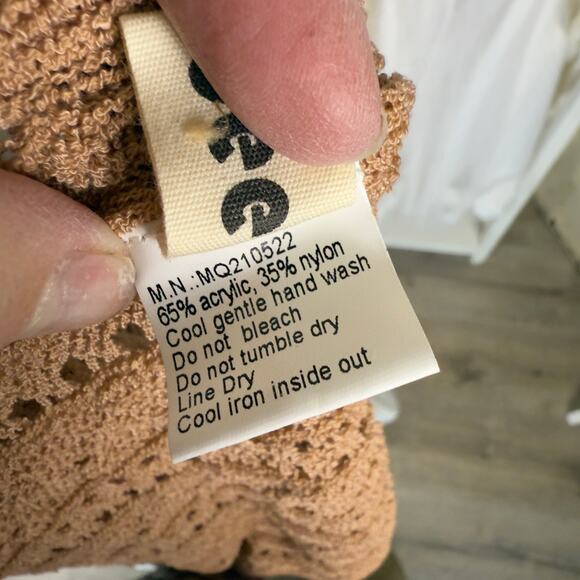 Women's Tan Knit Sweater Vest - Picture 6 of 8